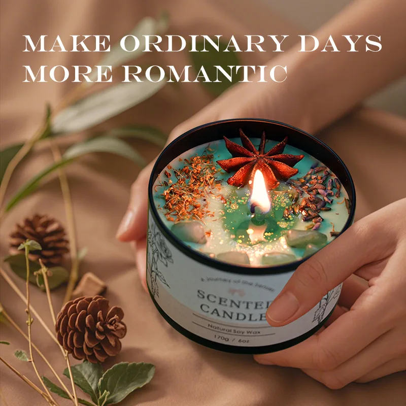 Home Fragrance Us - 크리에이티브 크리스탈 아로마테라피 양초 6OZ -
