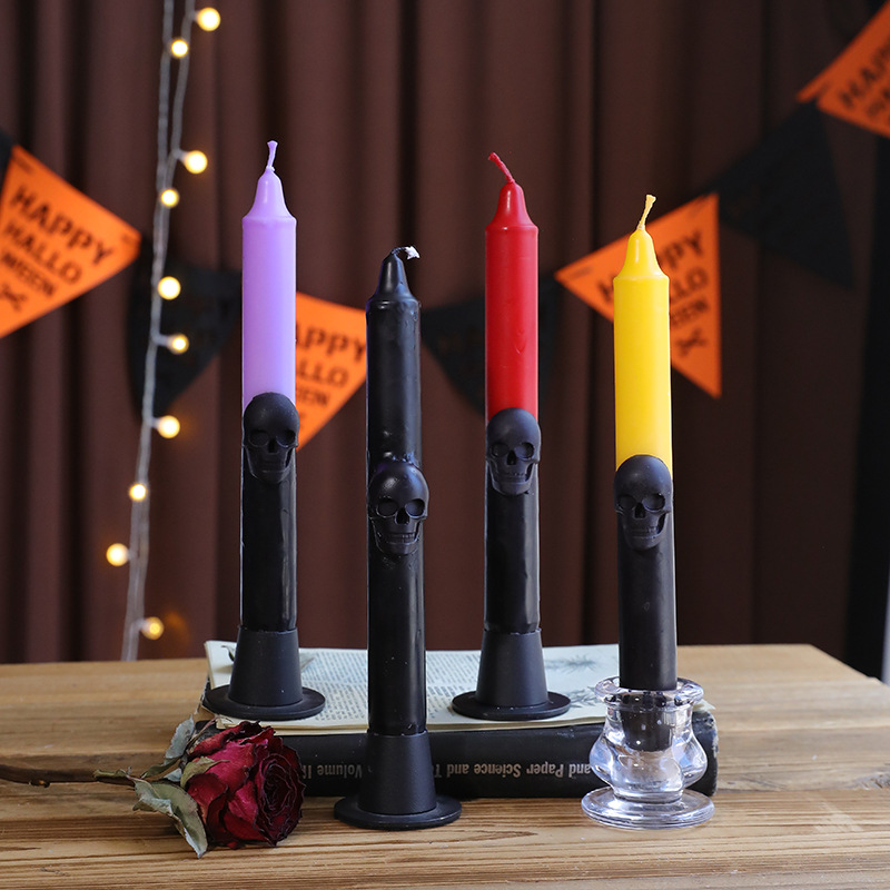 고딕 해골 테이퍼 양초 가을 할로윈 검은 양초 밀랍 소 - Beeswax Taper Candle 리뷰 및 가격