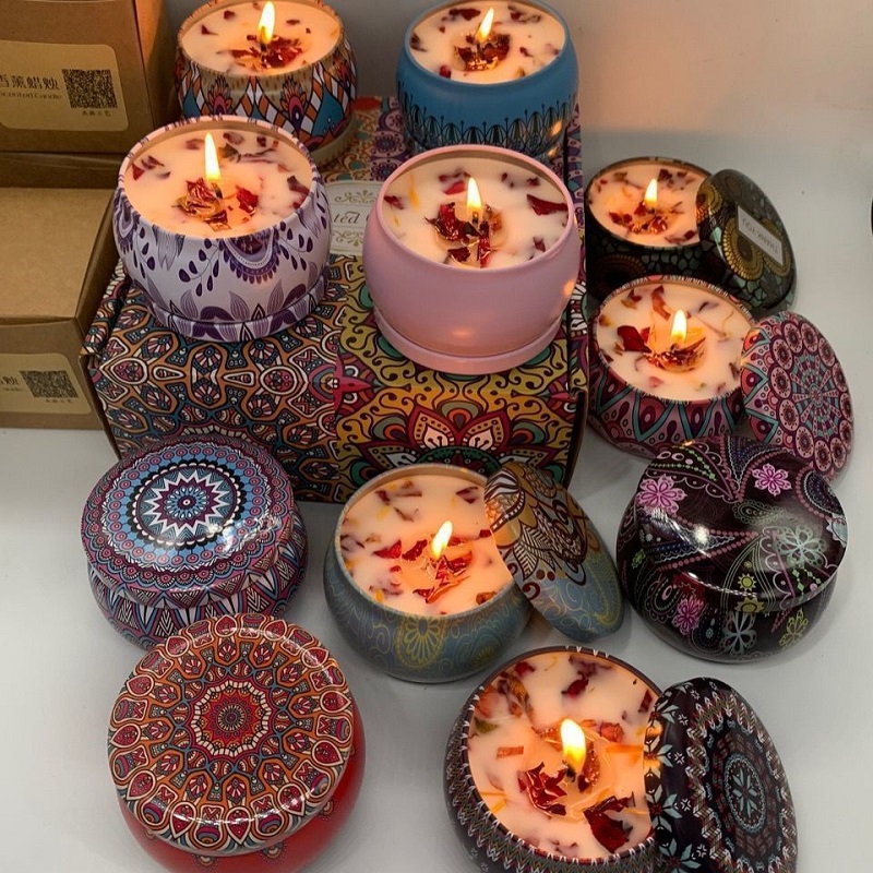 1/4PCS 빈티지 향초 소이 왁스 캔들 항아리 꽃 향 - Home Fragrance Wax Melts 리뷰 및 가격
