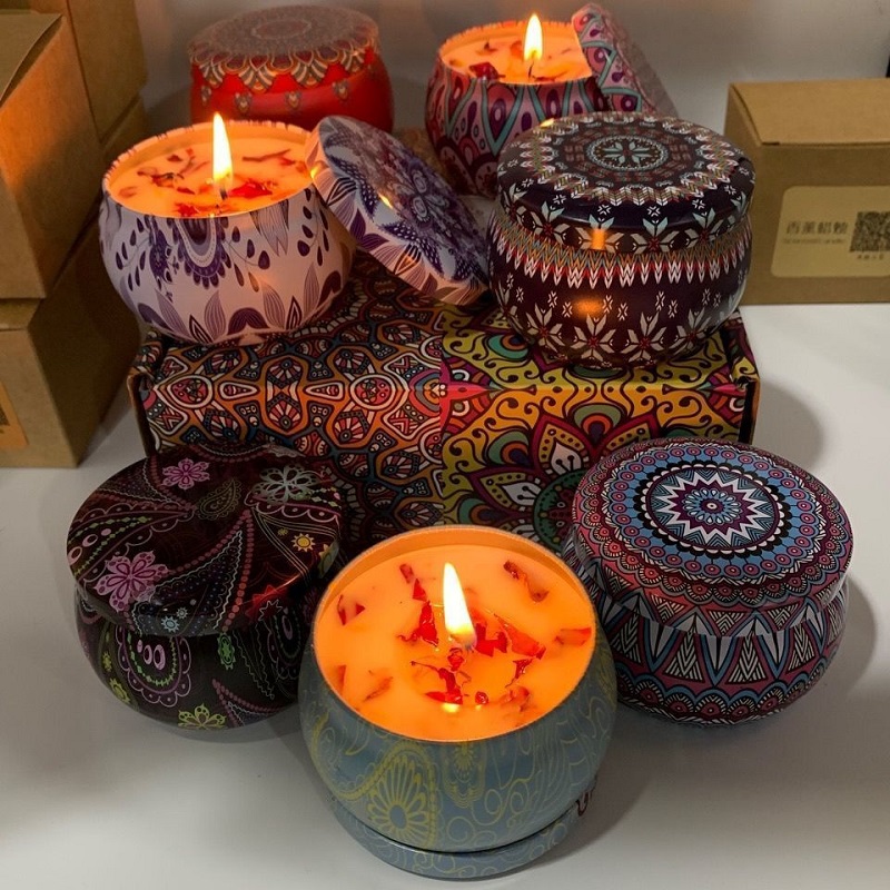 1/4PCS 빈티지 향초 소이 왁스 캔들 항아리 꽃 향 - Home Fragrance Wax Melts 리뷰 및 가격